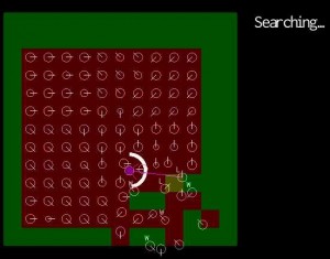 Prototype for a search/examine mechanic in a crowd w/abstract programmer art.
